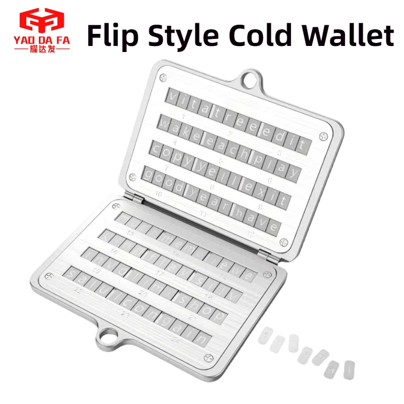 Flip style cryptocurrency wallet